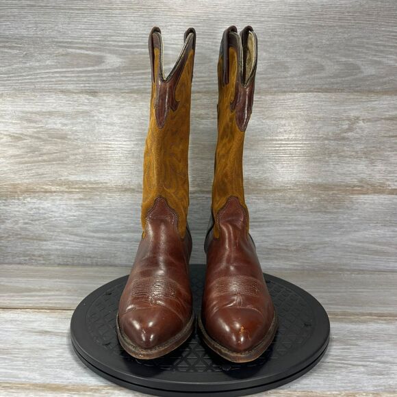 J.Chisholm Women's USA Brown Leather Suede Pointed Toe Western Boots Size 7.5 M - Picture 4 of 14